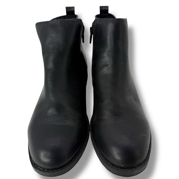 Style & Co Black Booties Size 6 Low Ankle Boot Classic Faux Leather - Picture 2 of 8